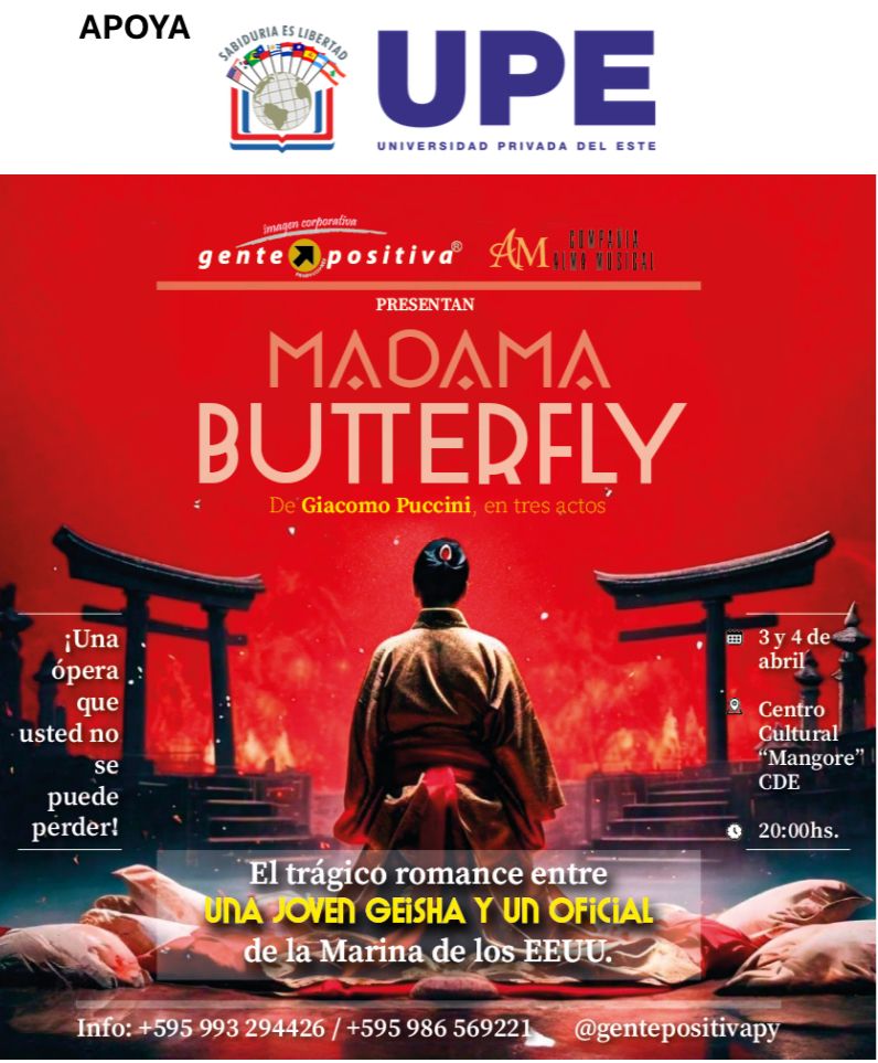 Por primera vez, se presentará la Ópera Madama Butterfly  en CDE a beneficio del Hogar Las Tías