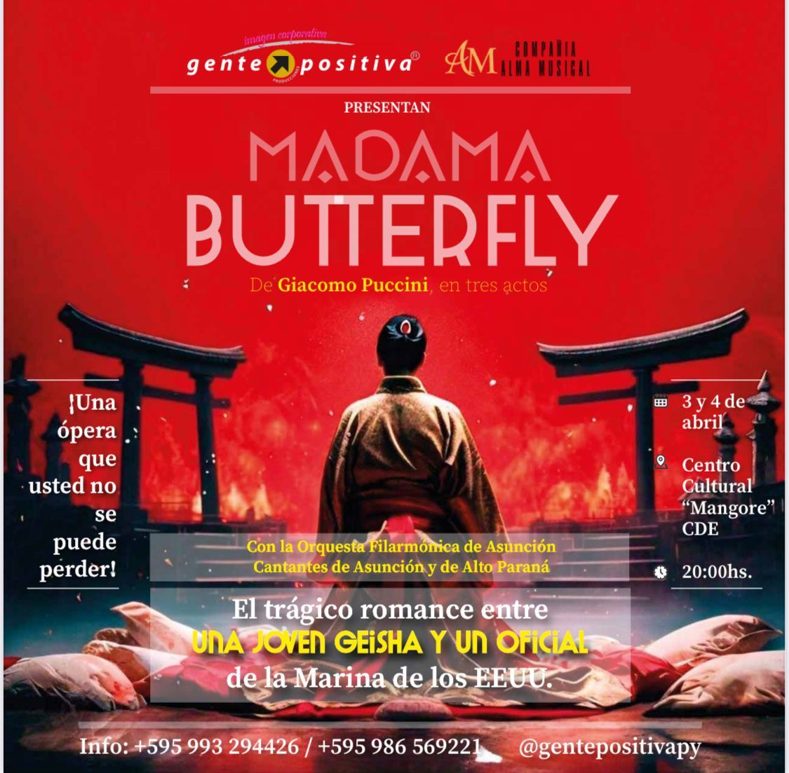Ópera en CDE Madama Butterfly llega con dos funciones imperdibles