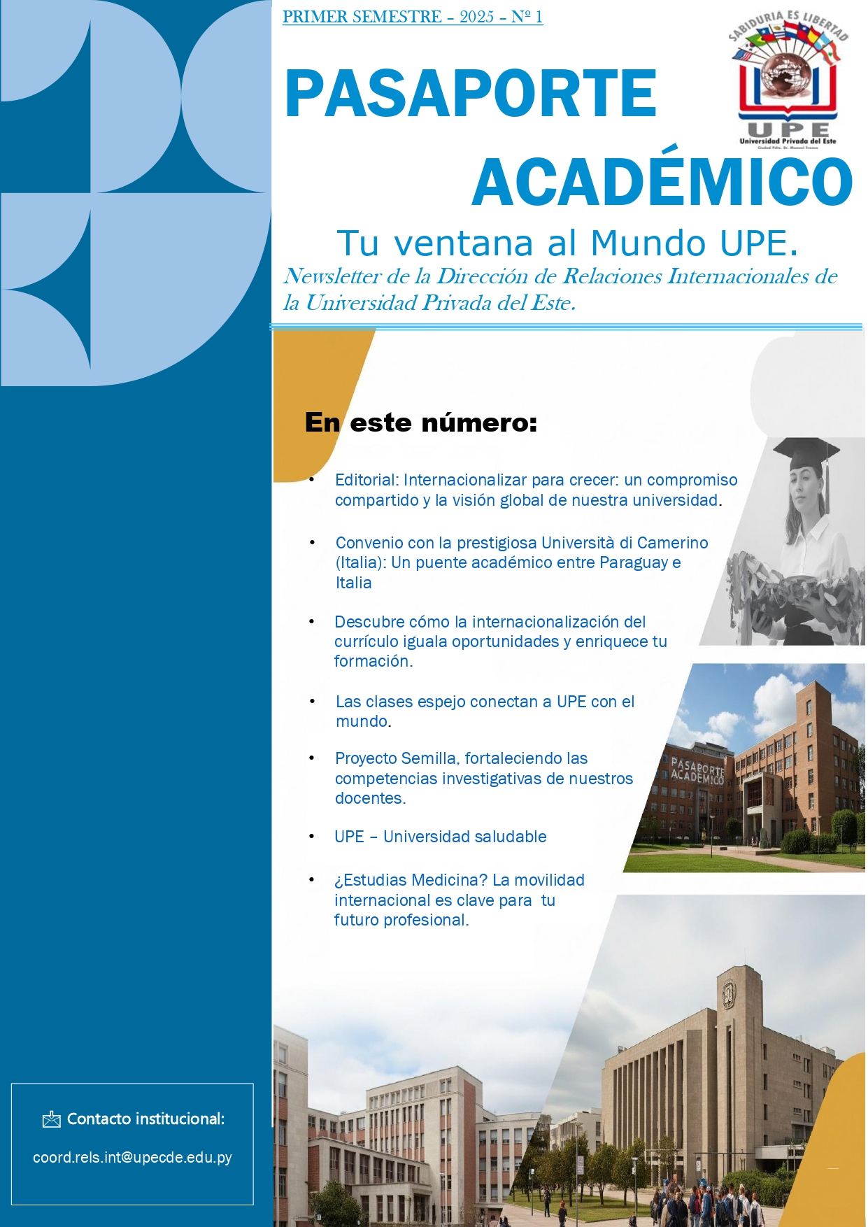 Newsletter Pasaporte Académico Nº 1: Dirección de Relaciones Internacionales de la Universidad Privada del Este
