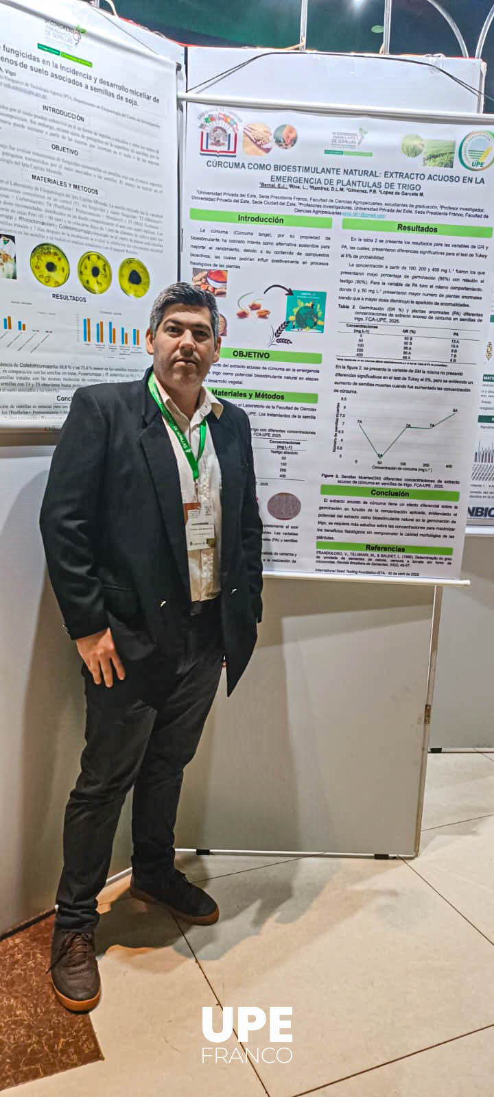 Estudiante de Ingeniería Agronómica de la UPE recibe distinción en el VI Congreso Paraguayo de Semillas