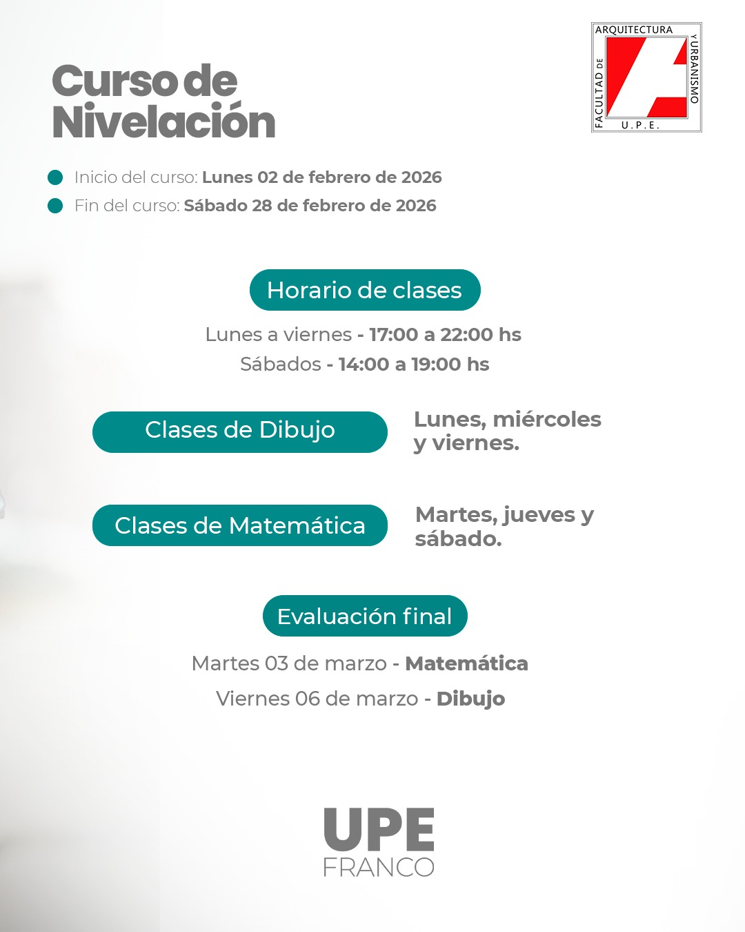 Curso de Nivelación: Arquitectura y Urbanismo - Inscripciones Abiertas