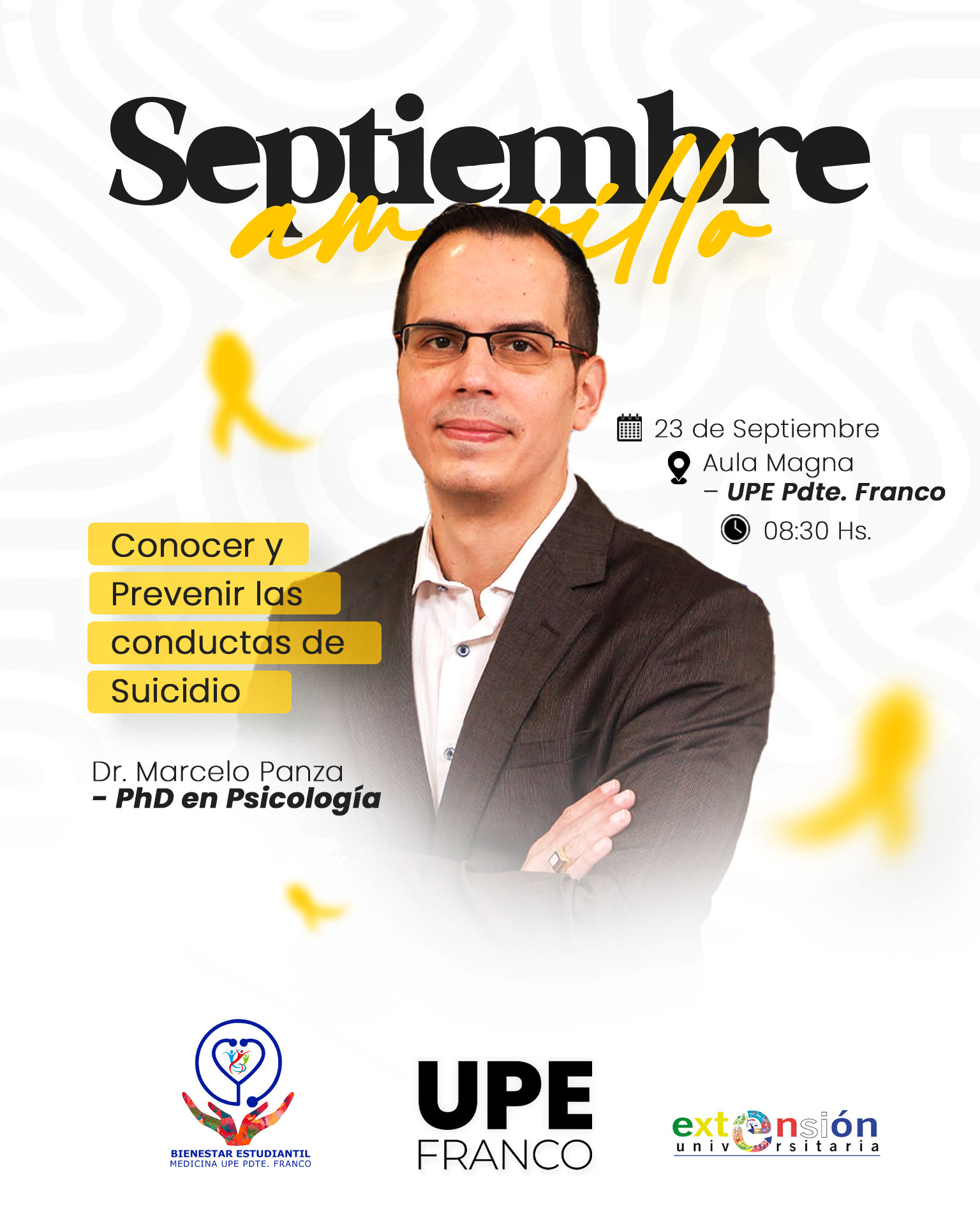 Septiembre Amarillo en la UPE: Participa de la Jornada Informativa