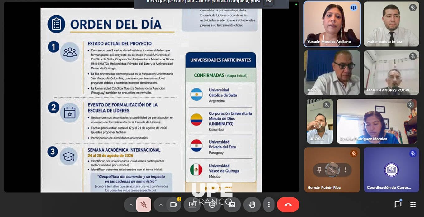 UPE participa en reunión preparatoria para el lanzamiento oficial de la Escuela de Líderes de Comercio Internacional