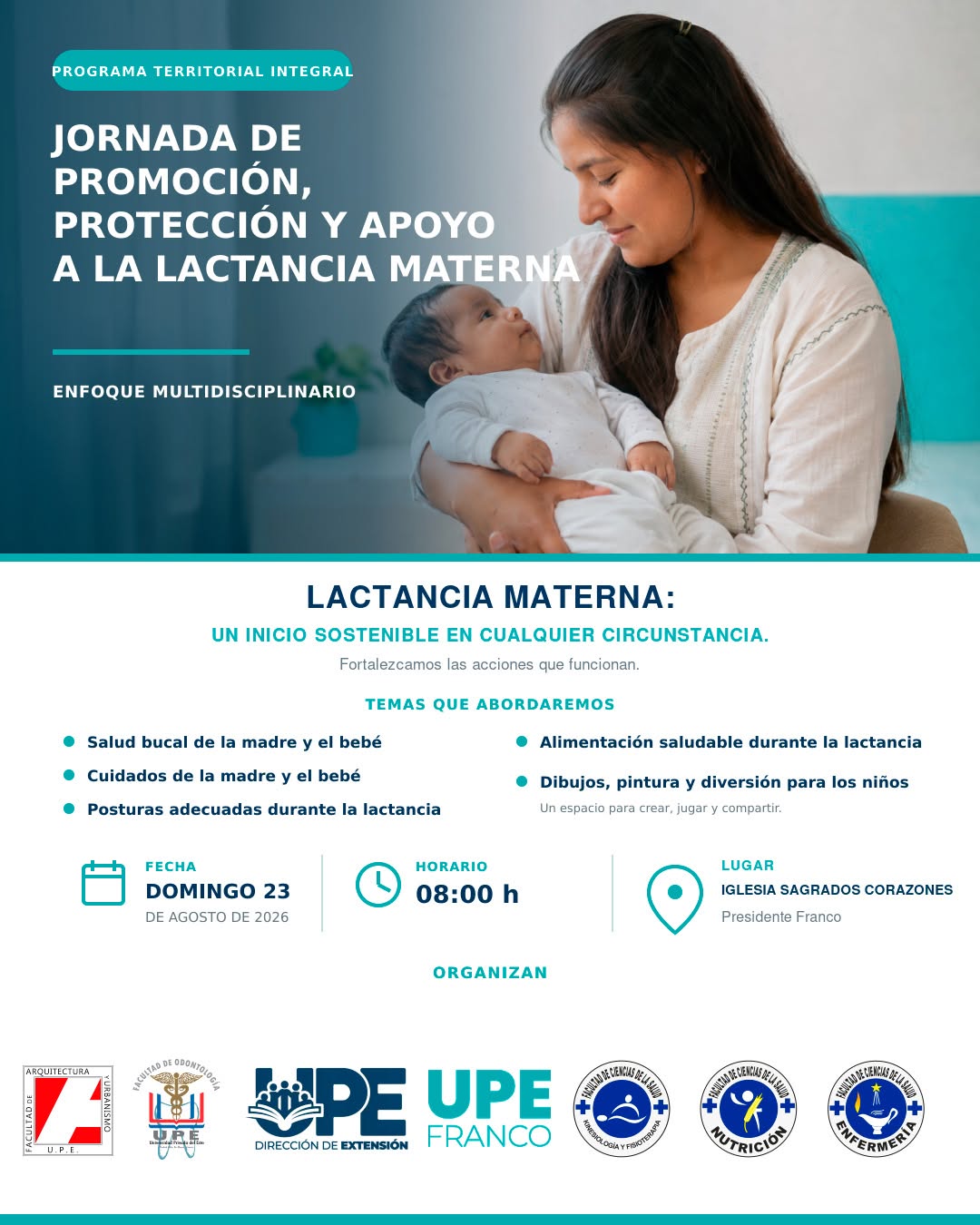 UPE Franco desarrollará jornada de promoción, protección y apoyo a la lactancia materna