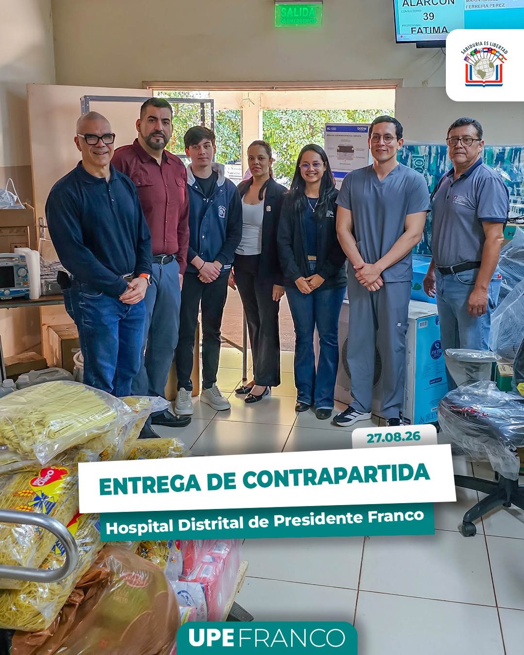 UPE realizó entrega de contrapartida institucional al Hospital Distrital de Presidente Franco