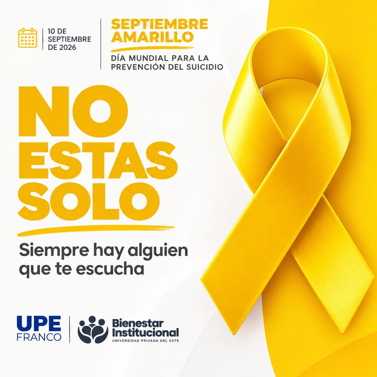 SEPTIEMBRE AMARILLO | DÍA MUNDIAL PARA LA PREVENCIÓN DEL SUICIDIO