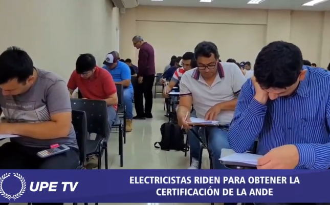 Electricistas rinden para obtener Certificación de la Administración Nacional de Electricidad (ANDE)