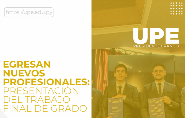 Nuevos Egresados de la UPE: Trabajo Final de Grado en Ingeniería Electromecánica