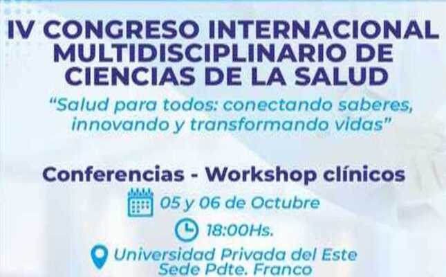 Nos complace invitarte al IV Congreso Internacional Multidisciplinario de Ciencias de la Salud 